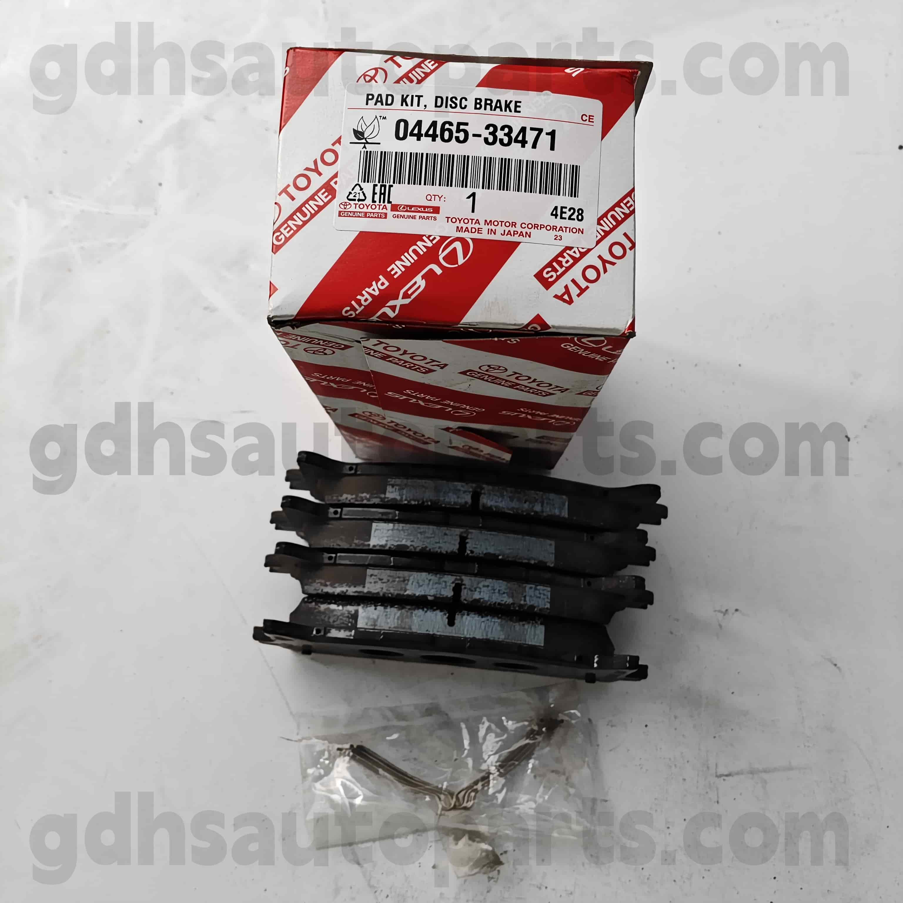04465-33471 Toyota Orijinal Parçalar Camry için ön fren balataları 、 Lexus ES240/350 şasi no. ACV51, ASV50, AVV50..TAIW