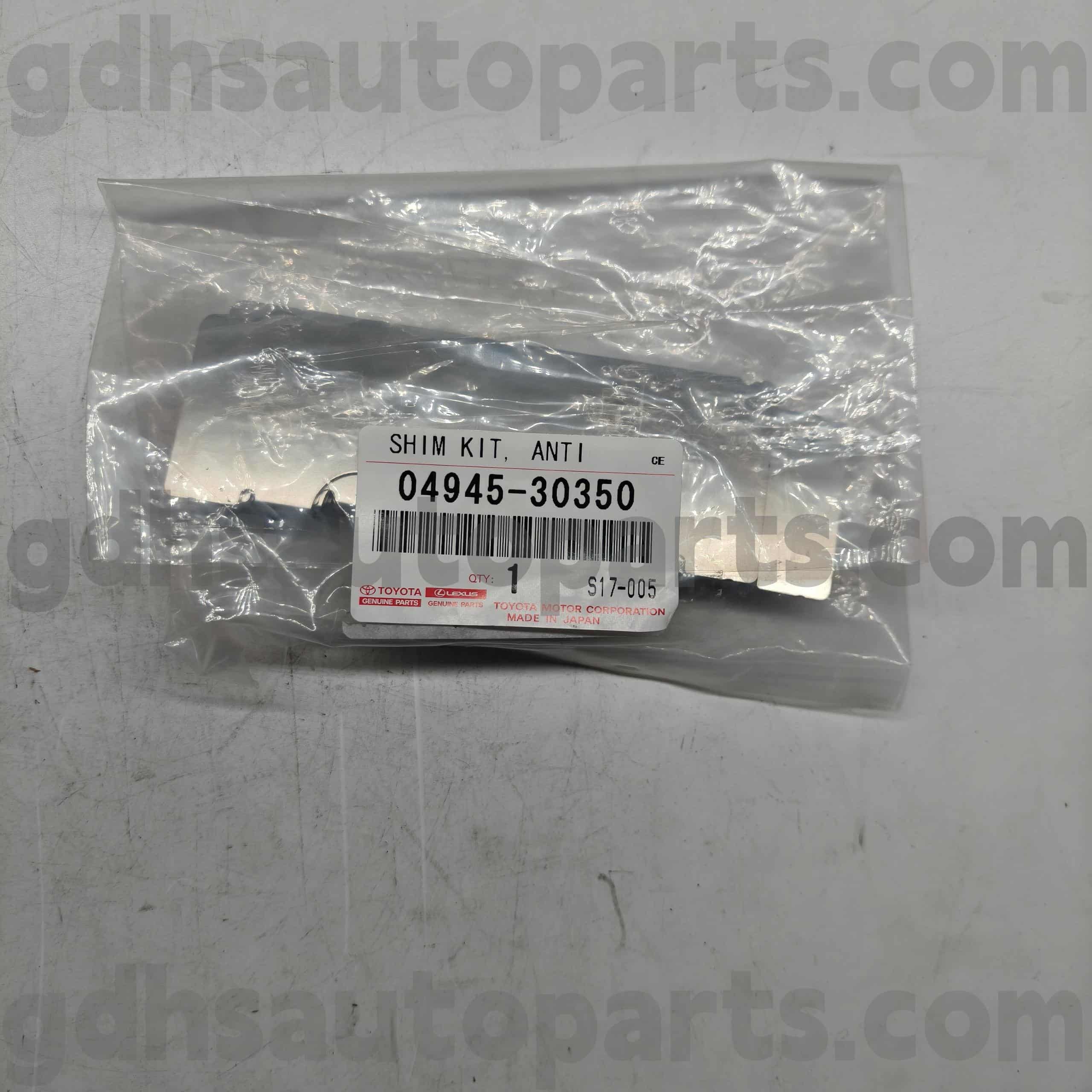 04945-30350 Toyota Orijinal Parçalar Fren Ses Yalıtım Pedleri IS250/350, RC350300H/200T, GS Serisi şasi no. GSE22 GRS190 G