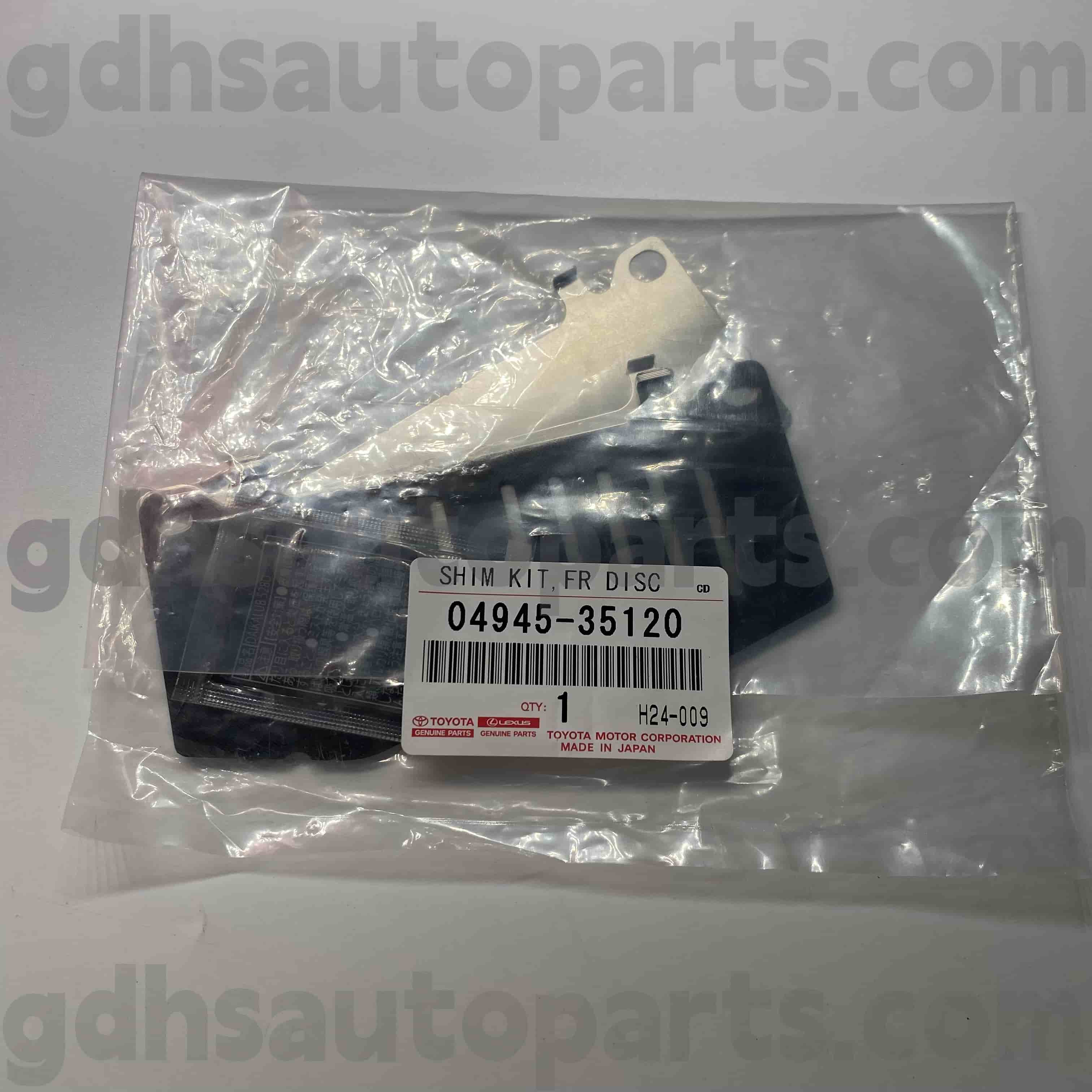 04945-35120 Toyota Orijinal Parçalar Fren Ses Yalıtım Pedleri Land Cruiser Prado, Fortuner, Hilux Şasi no. TRJ120