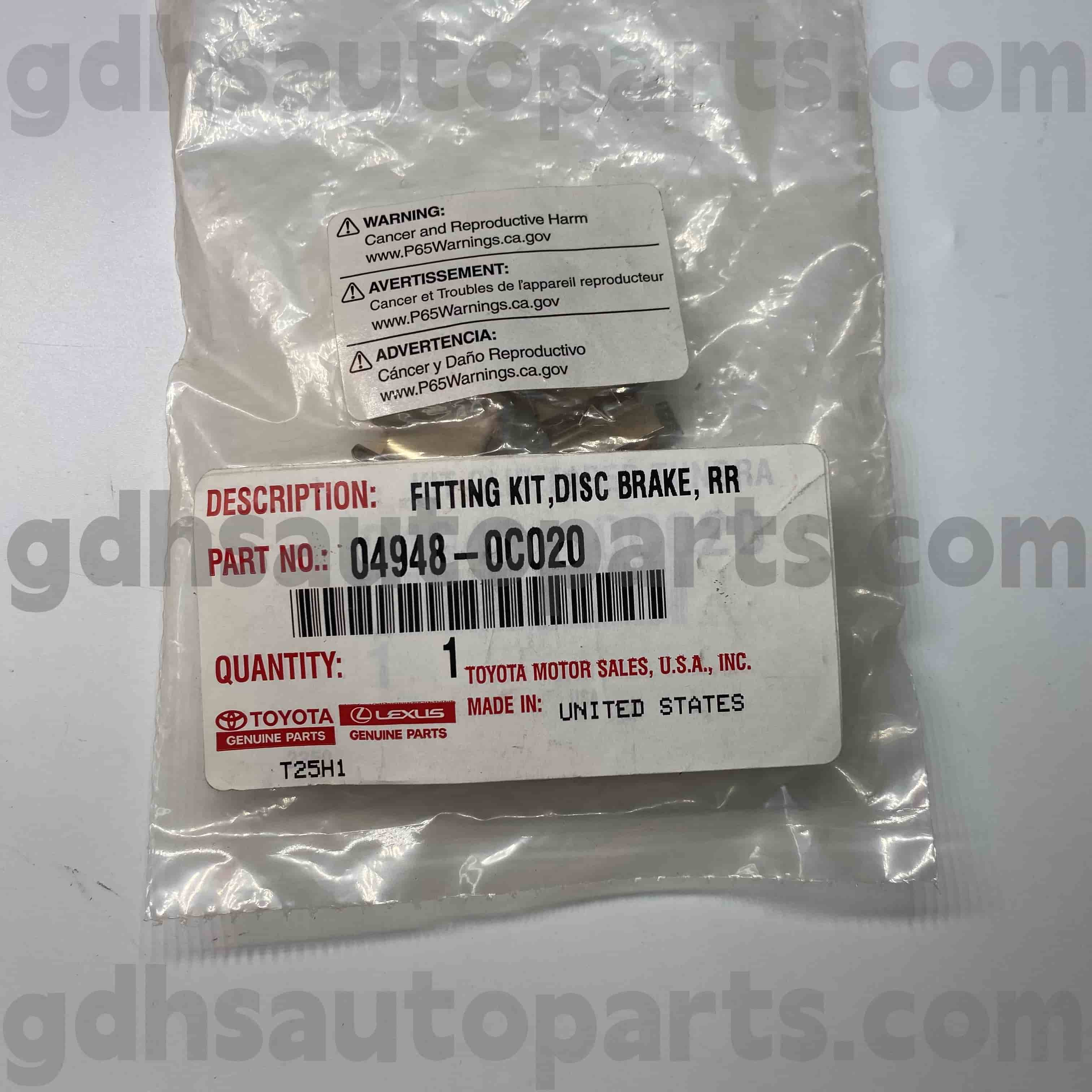 04948-0C020 Toyota Gerçek Parçalar Sequoia için Fren Yolu Onarım Kiti, Tundra şasi no. UCK6#
