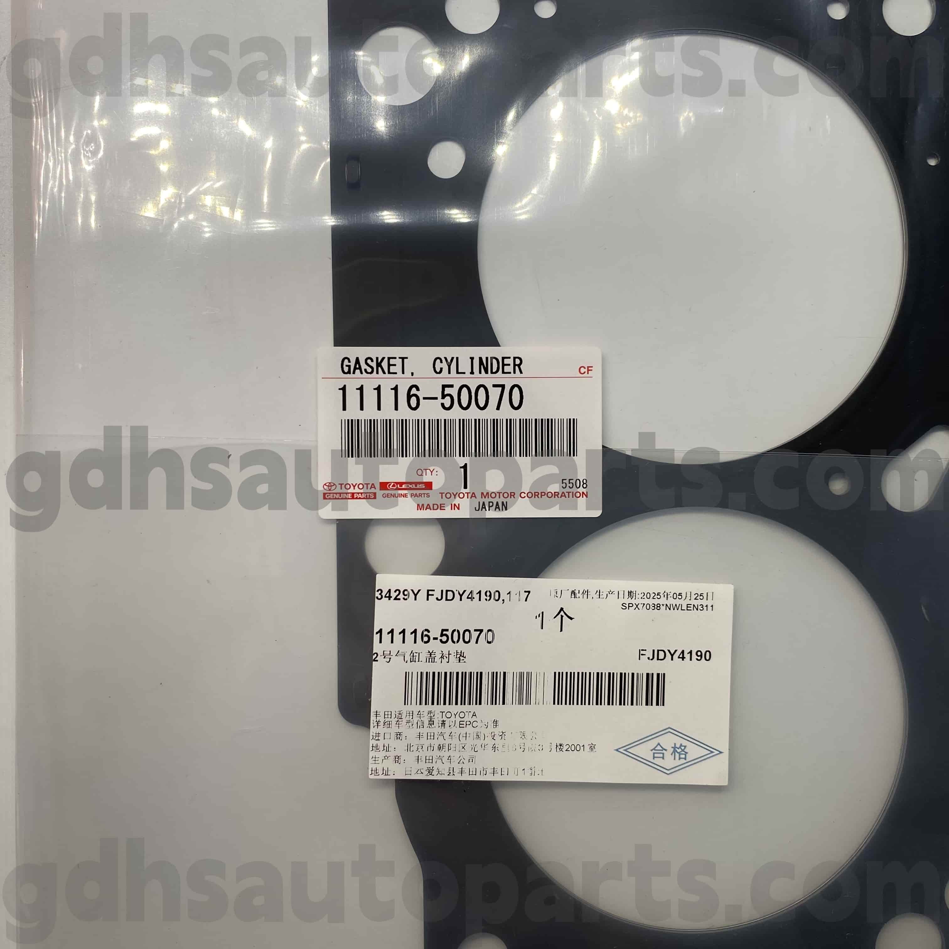 11116-50070 Toyota Orijinal Parçalar Sequoia, Land Cruiser, Lexus GX470 şasi no. UZJ100