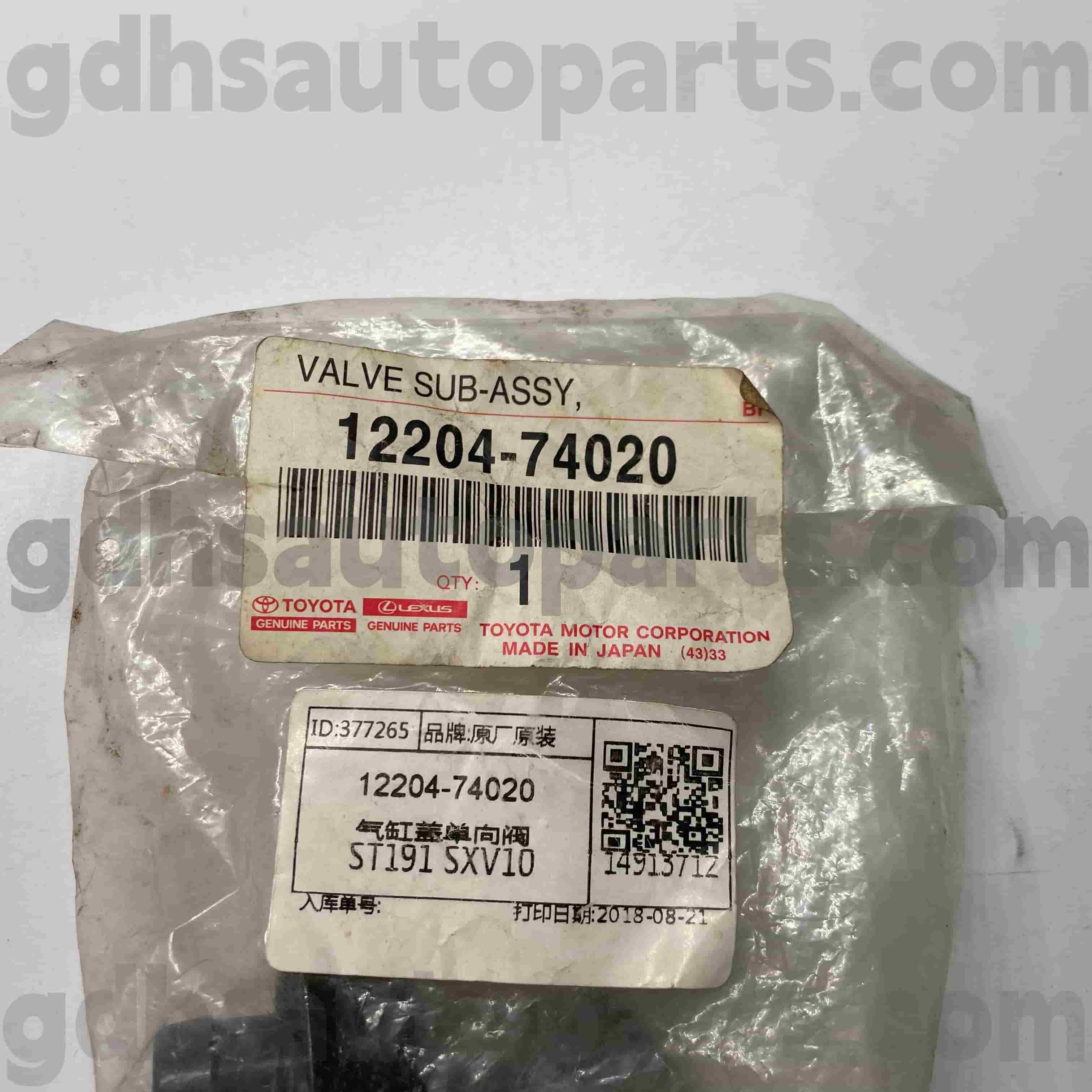 12204-74020 Toyota Orijinal Parçaları CORONA, CAMRY, RAV4 Şasi için PCV Valfı NO.ST191 SXV10